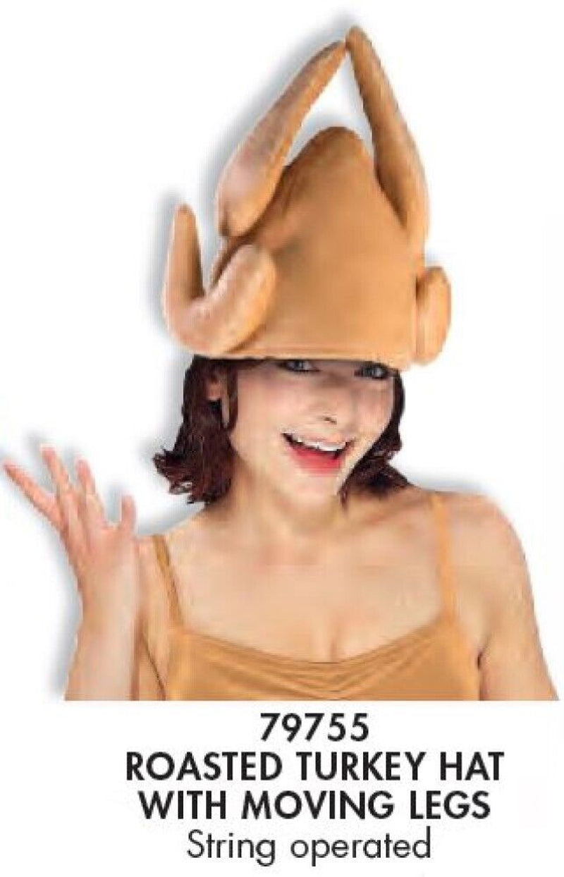 Plush Roasted Turkey Hat Thanksgiving Outfit Halloween Costume Turkey Trot Hat