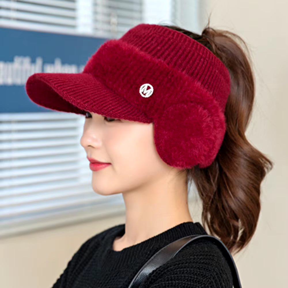 New Women Winter Hat Fashion Streetwear Decorate Beanie Hat for Women Casual Knitted Warm Cap