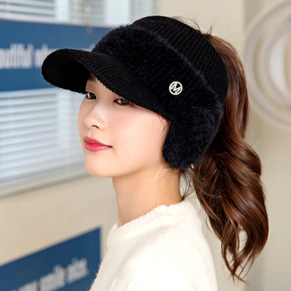 New Women Winter Hat Fashion Streetwear Decorate Beanie Hat for Women Casual Knitted Warm Cap