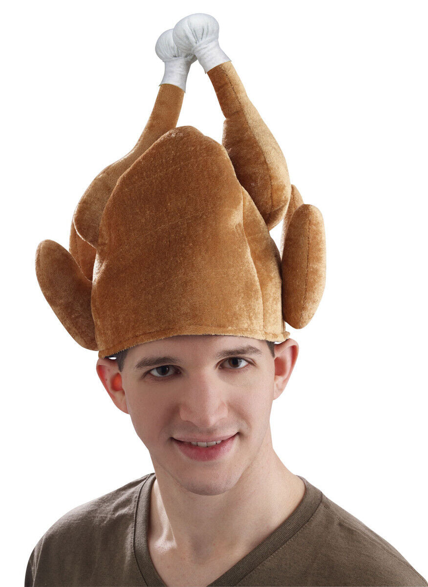 Plush Roasted Turkey Hat Thanksgiving Outfit Halloween Costume Turkey Trot Hat