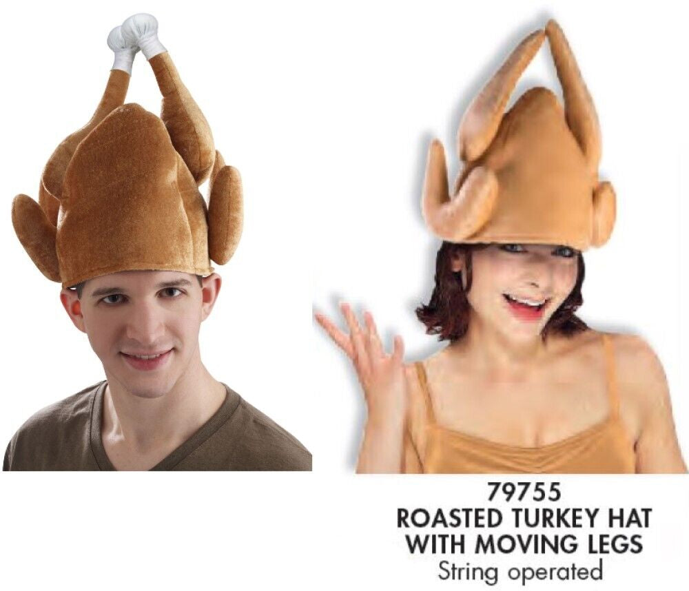 Plush Roasted Turkey Hat Thanksgiving Outfit Halloween Costume Turkey Trot Hat