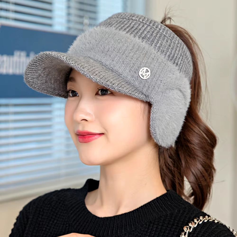 New Women Winter Hat Fashion Streetwear Decorate Beanie Hat for Women Casual Knitted Warm Cap