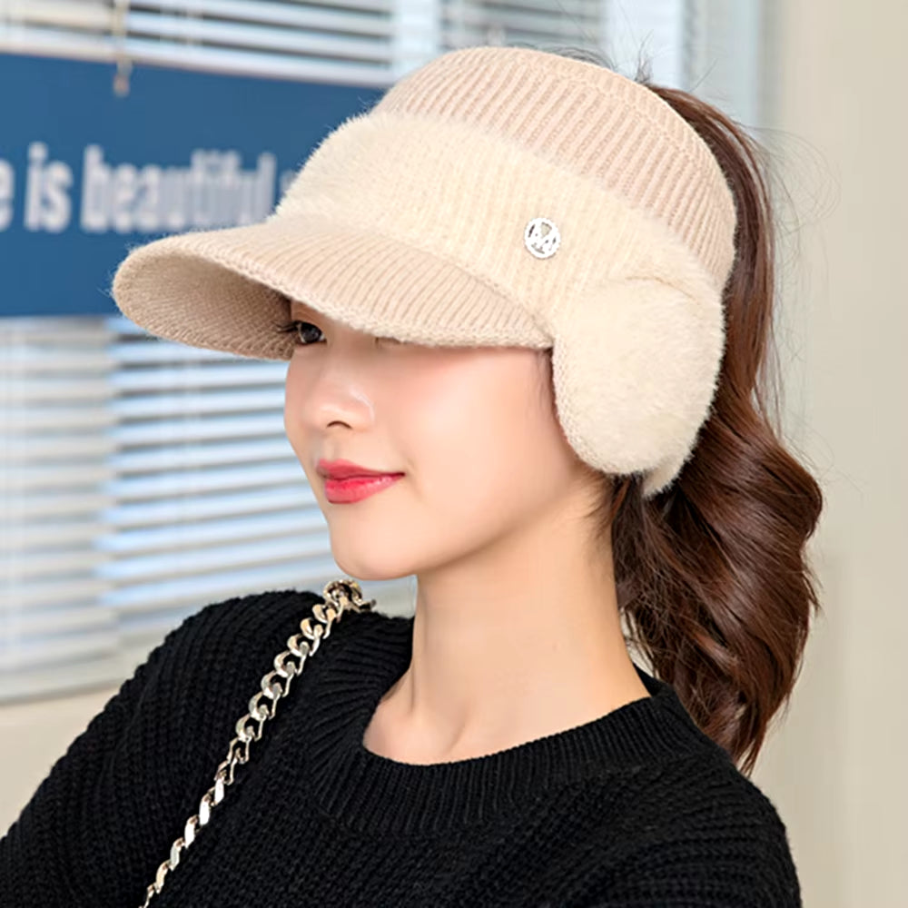 New Women Winter Hat Fashion Streetwear Decorate Beanie Hat for Women Casual Knitted Warm Cap