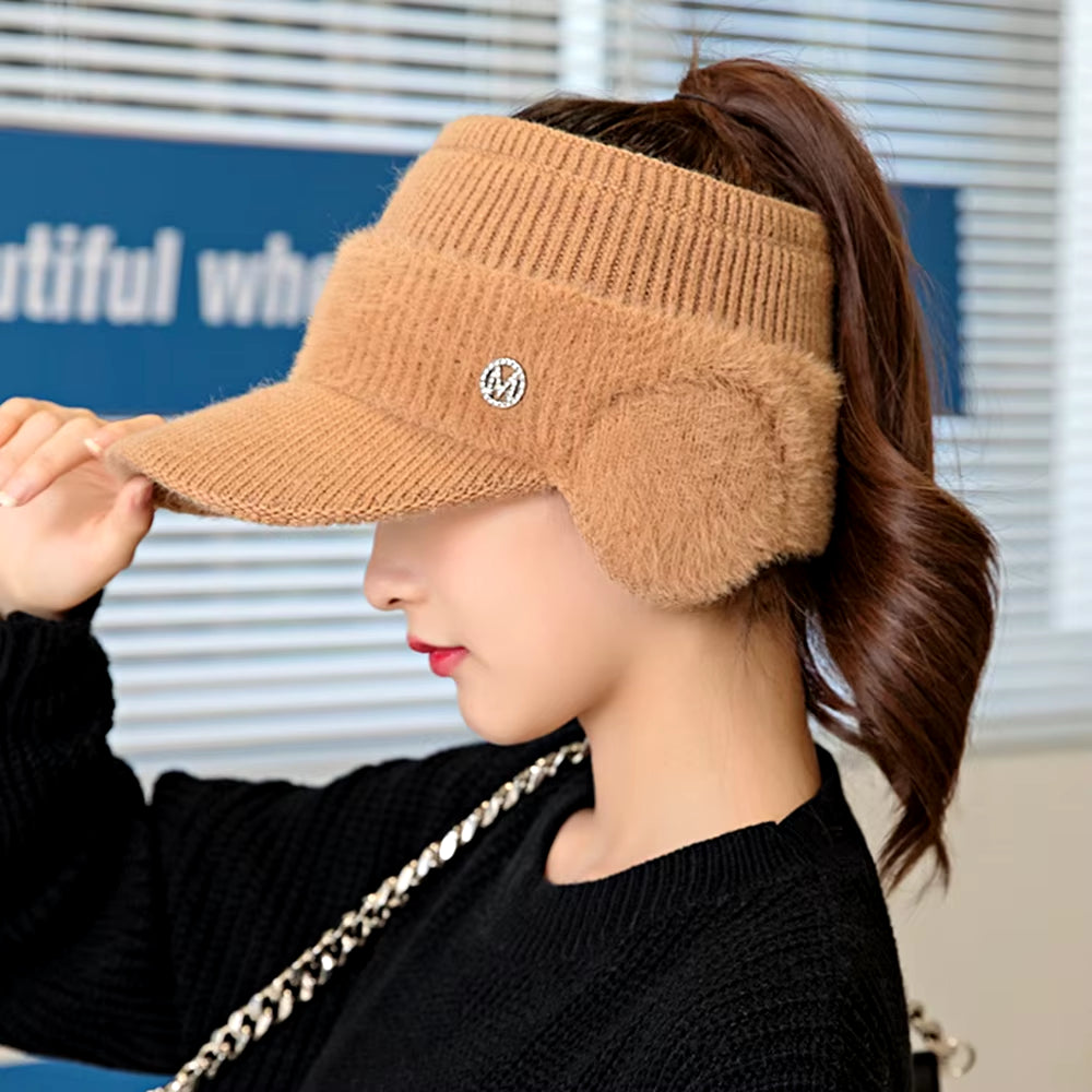 New Women Winter Hat Fashion Streetwear Decorate Beanie Hat for Women Casual Knitted Warm Cap